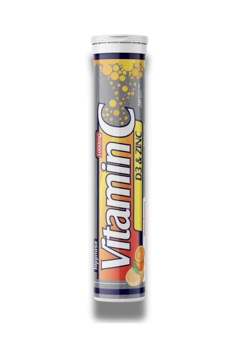 Hippnose Vitamin C + Çinko + Vitamin D3 İçeren 20 Efervesan Tablet