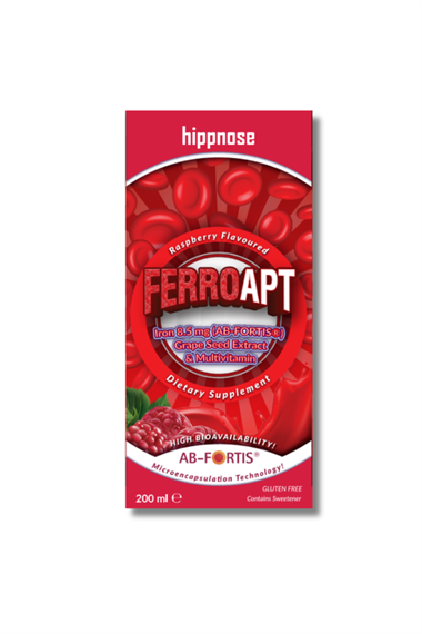 Ferro Apt Demir, Üzüm Çekirdeği Ekstresi ve Multivitamin İçeren Sıvı Takviye Edici Gıda Şurup 200 ml