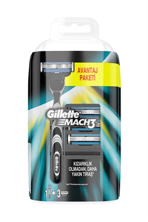 Gillette Mach3 Avantaj Paket 1 Başlık 3 Yedek Jilet