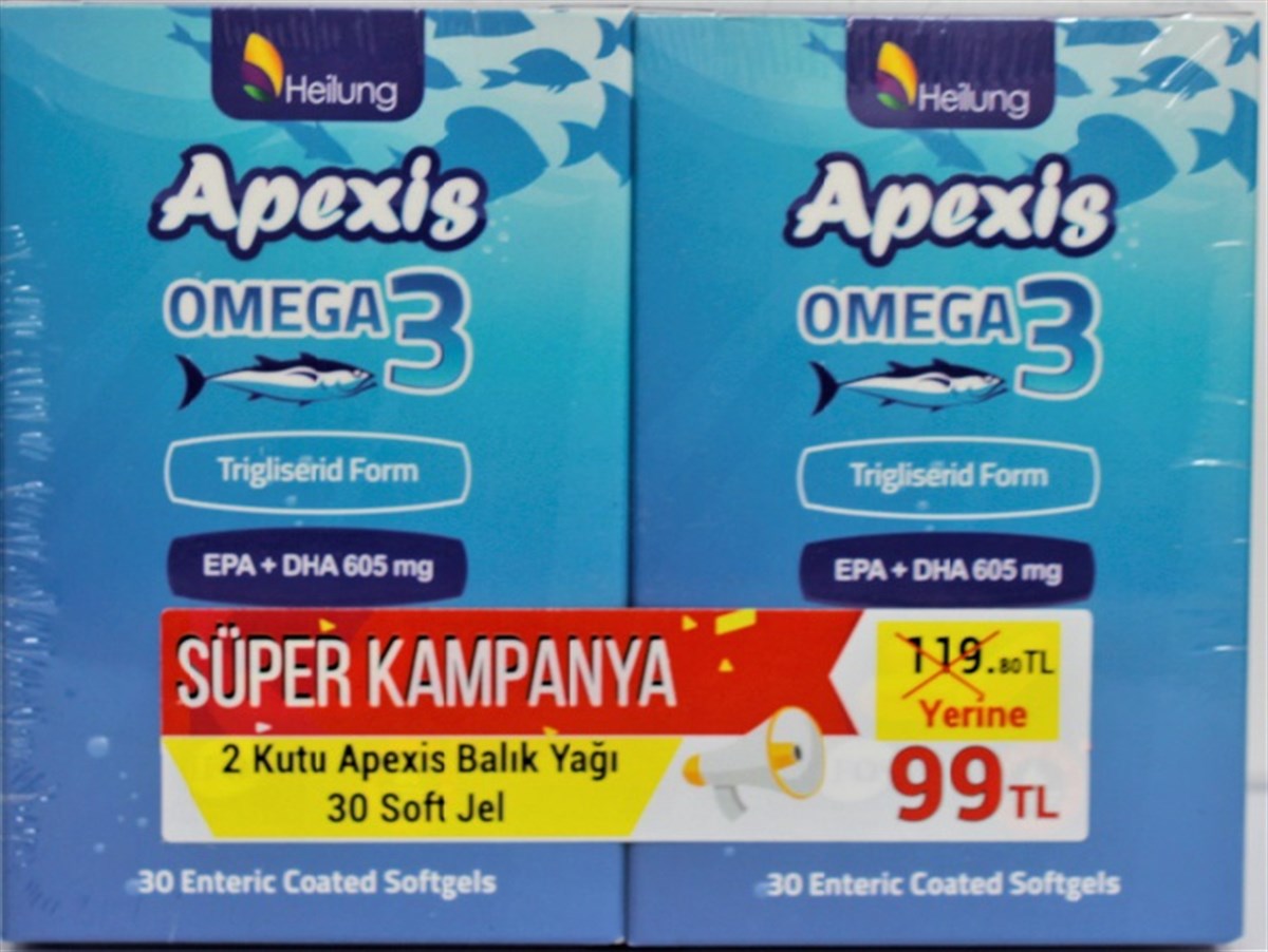 Apexis Omega-3 30 Kapsül - 2li Kofre (99 TL Etiketli) -LeylekKapıda.com