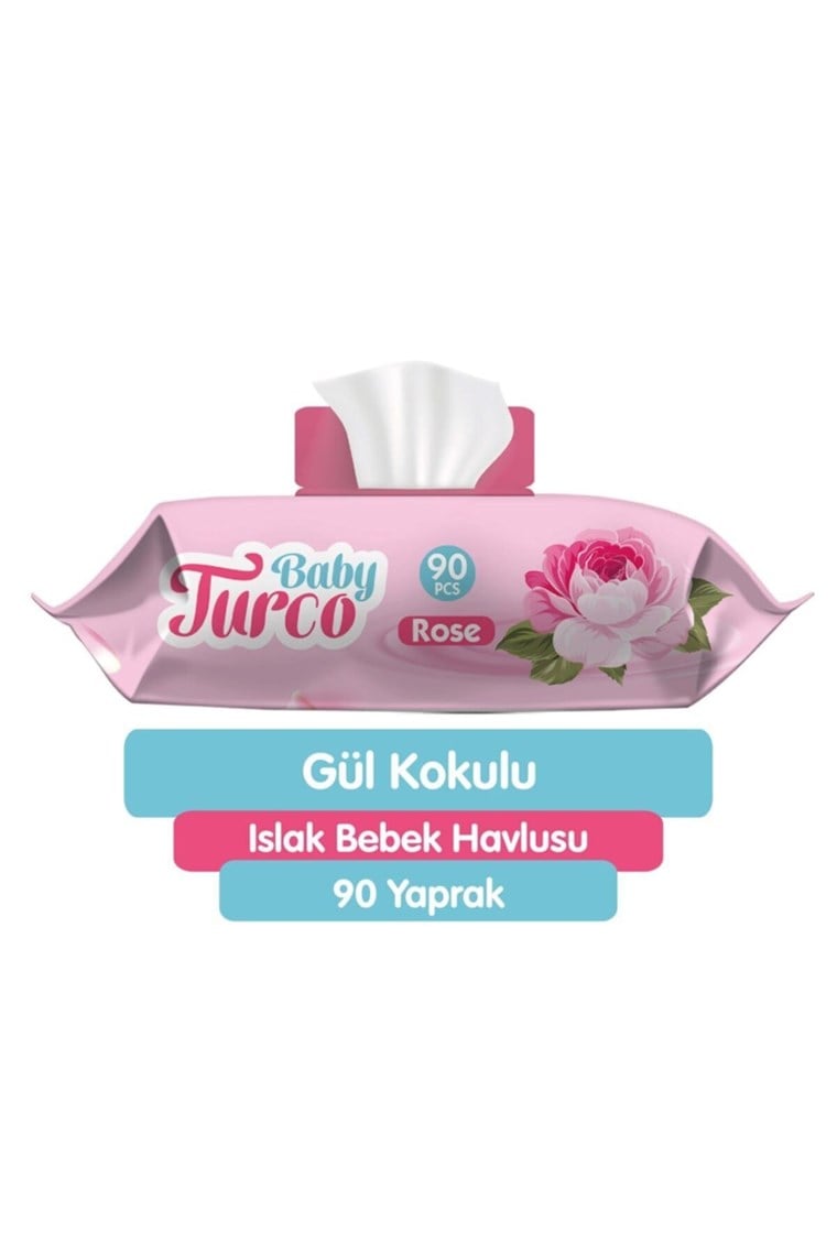 Baby Turco Gül Kokulu Islak Havlu 90 Yaprak