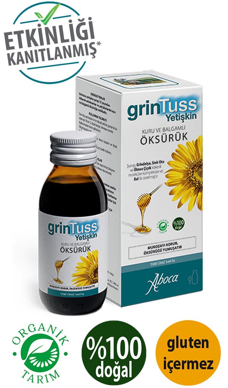thumbnail interactive-video image 1 of ABOCA Grintuss Adult Cough Syrup – Soothes And Protects Throat, Honey Formula 1 of 4