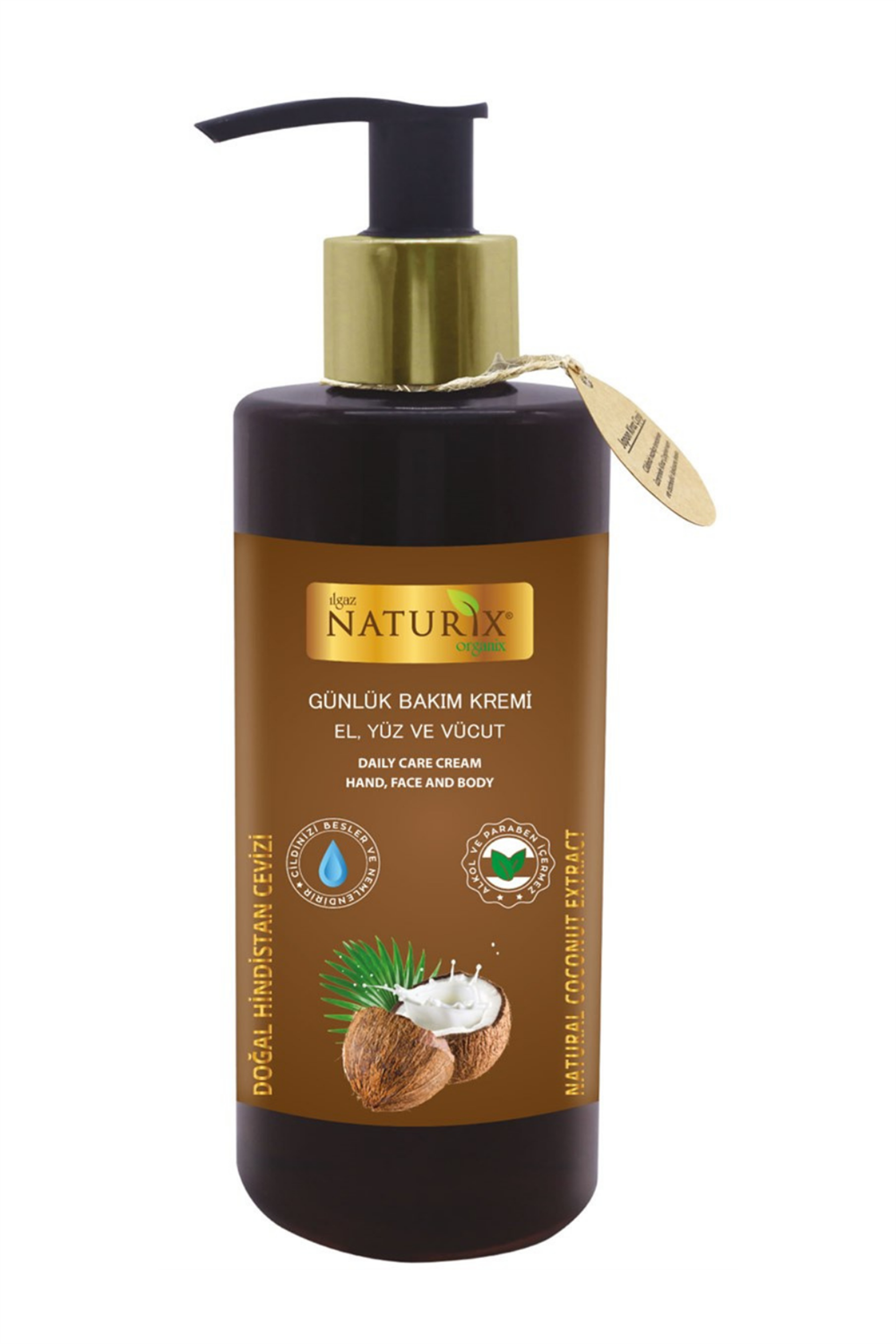 Naturix Günlük Bakım Kremi Doğal Hindistan Cevizi 250 ml