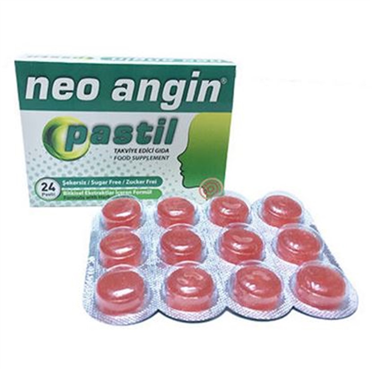 Neo Angin Şekersiz Mürrisafi Nane Yağı 24 Pastil