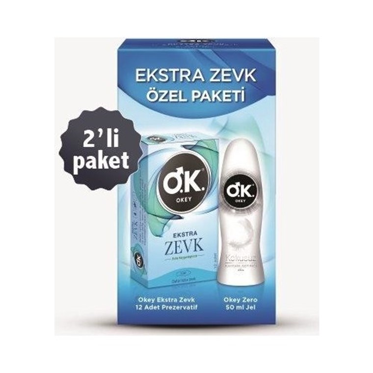 Okey Ekstra Zevk 12'li + Okey Zero Jel 50 ml-LeylekKapıda.com