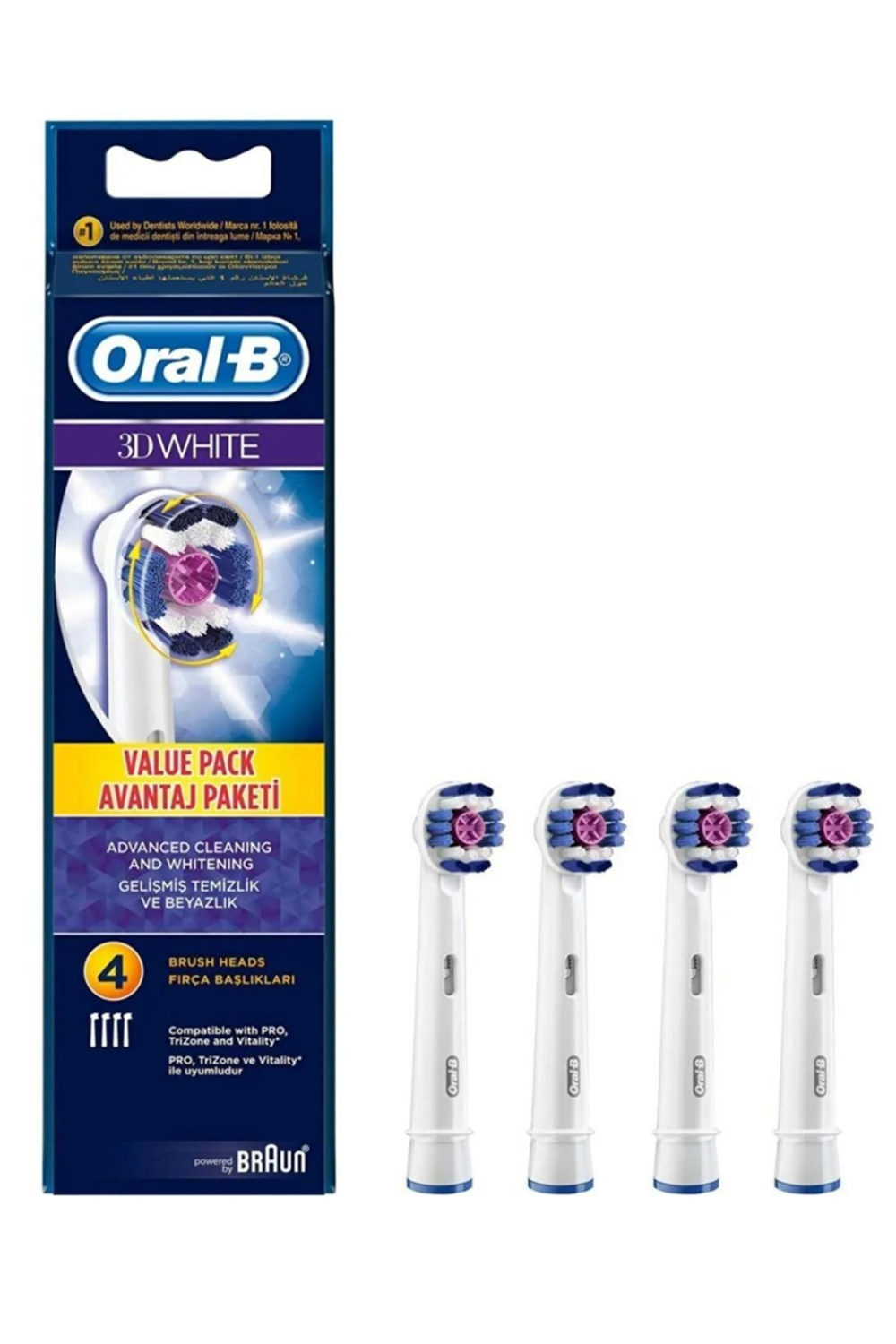 Oral-B 3D White Clean Maximiser Diş Fırçası Yedek Başlığı 4  Adet-LeylekKapıda.com