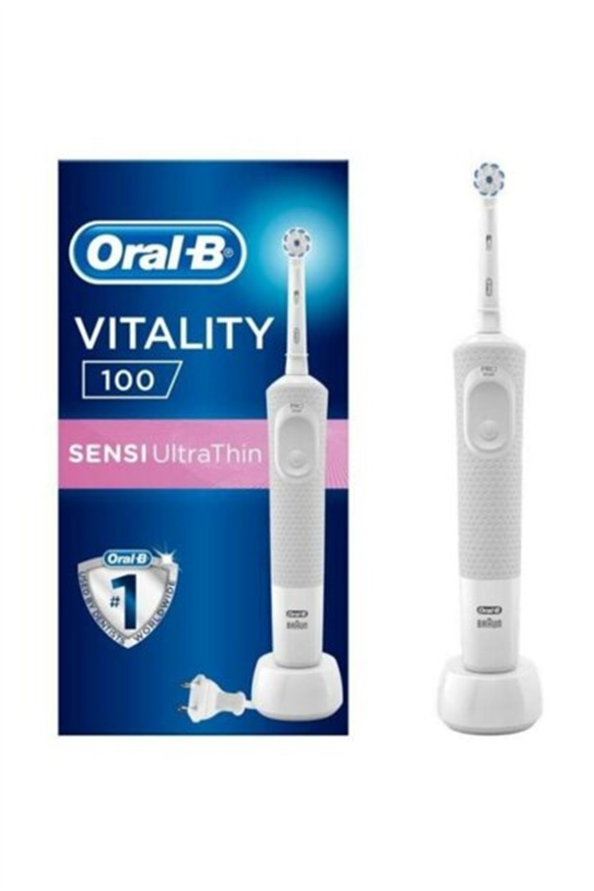 Oral-B D100 Vitality Sensi Ultra Thin Rechargeable  Toothbrush-LeylekKapida.com