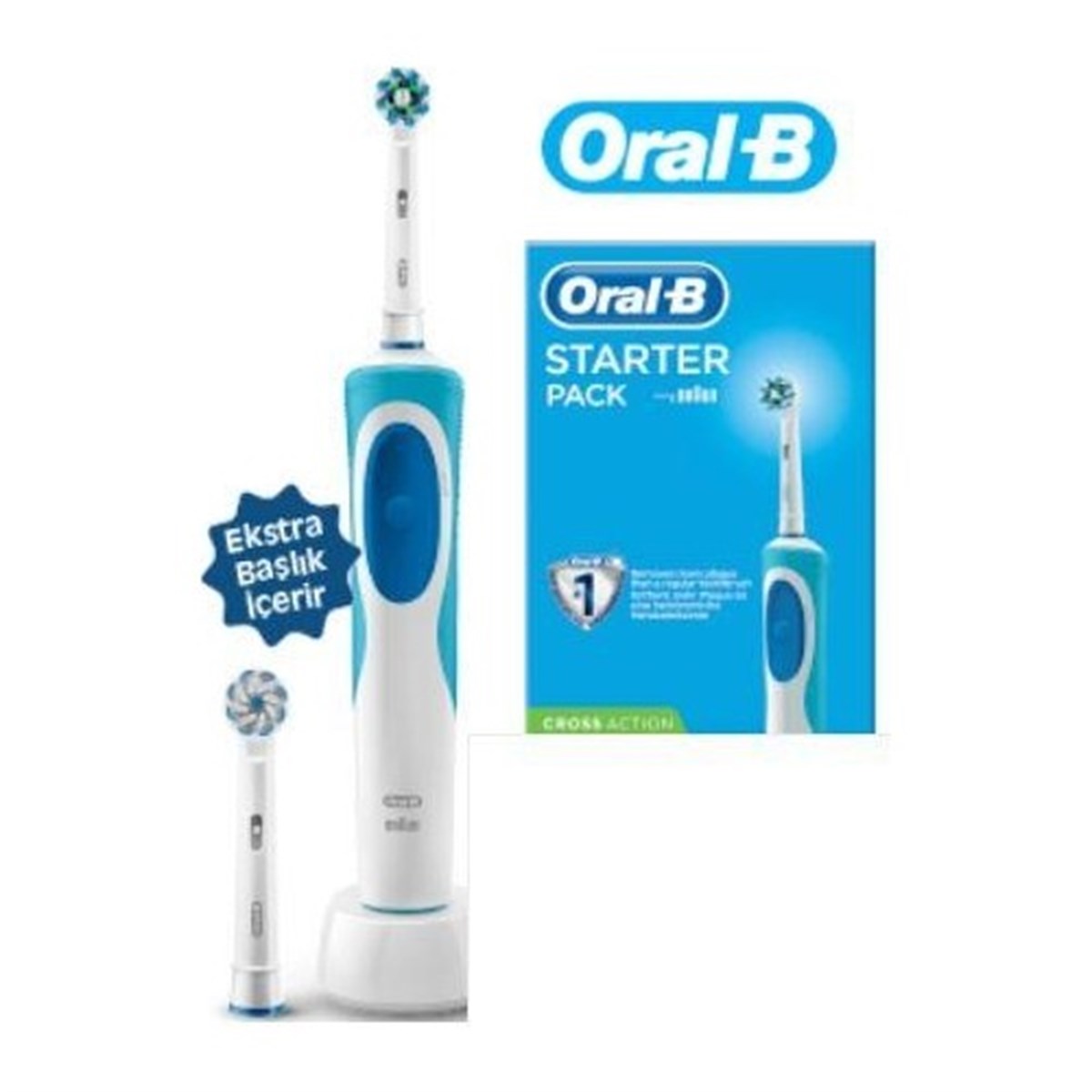 Oral-B Starter Pack Cross Action Rechargeable Toothbrush-LeylekKapida.com