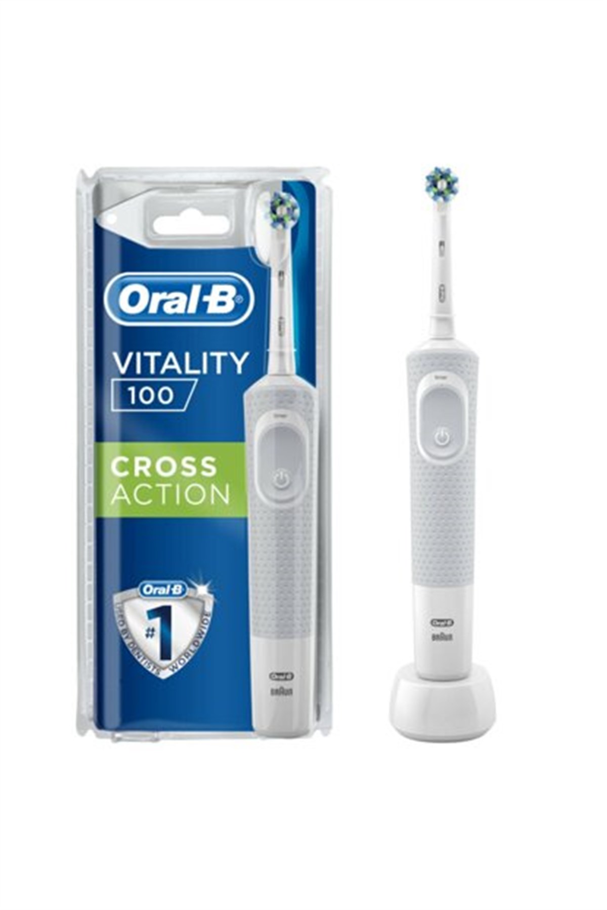 Oral-B Vitality 100 Cross Action White Electric Toothbrush-LeylekKapida.com