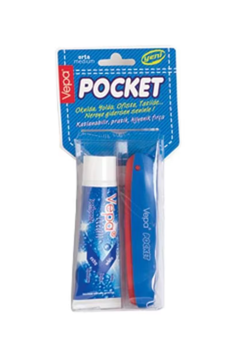 Vepa Pocket Seyahat Tipi Diş Fırçası + Diş Macunu 15 ml