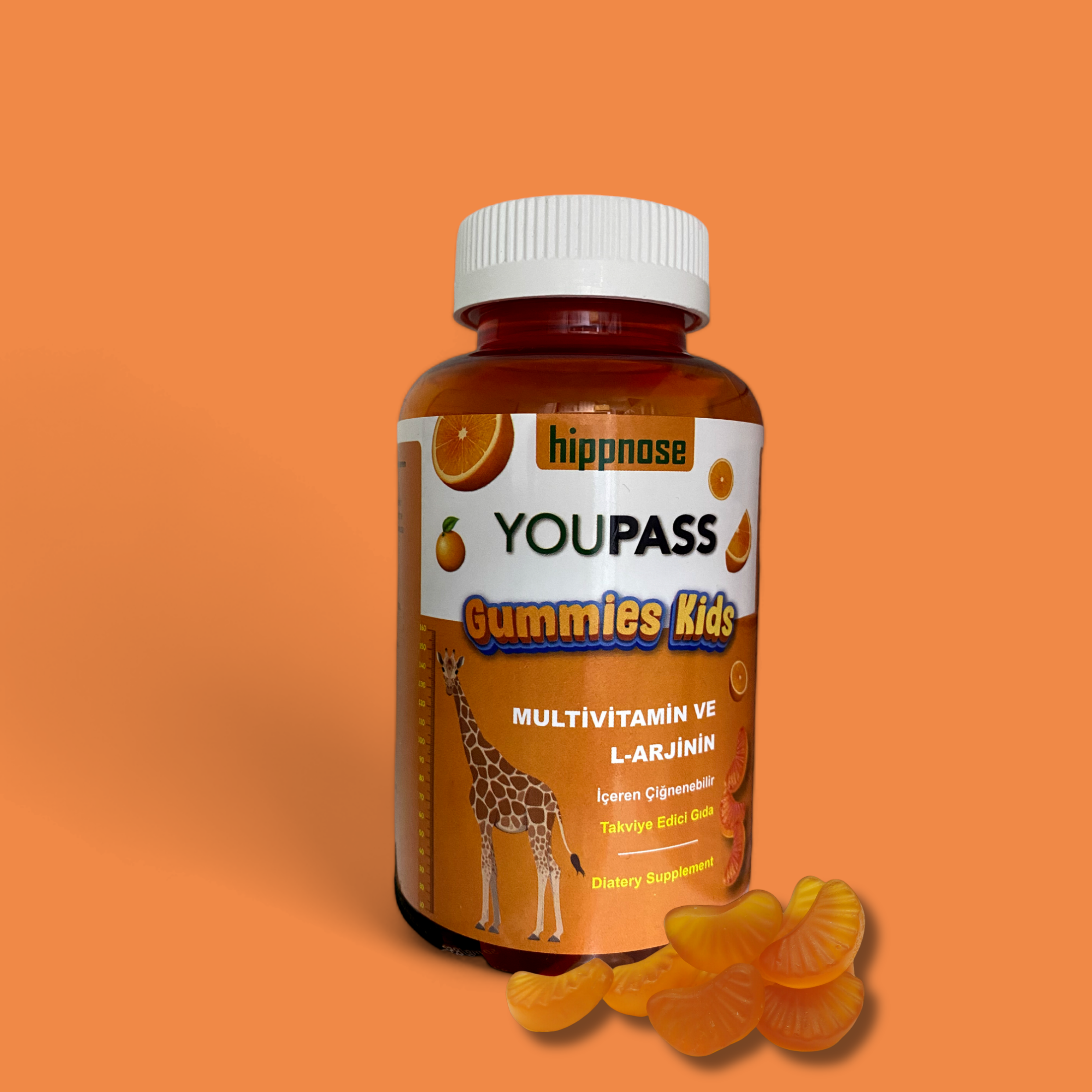 Youpass Gummies Kids Çocuklar İçin Multivitamin ve L-Arjinin İçeren 60 Adet Çiğnene Bilir Takviye