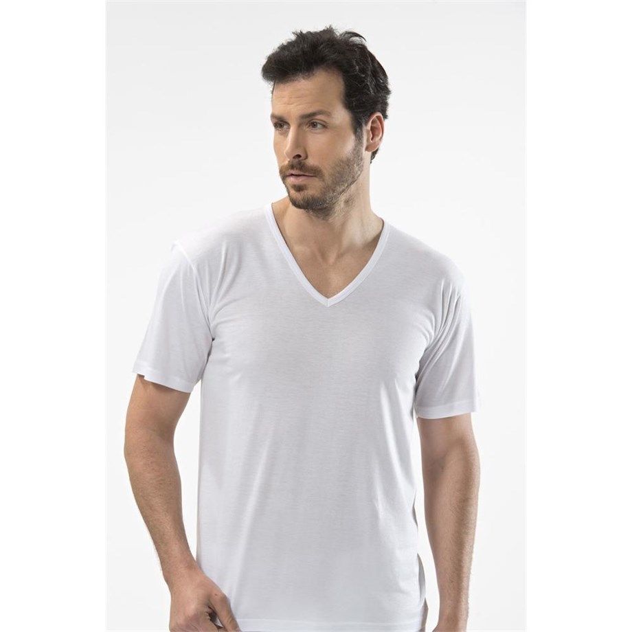 Cacharel 1202 V Yaka Erkek Fanila (Süprem)  - Beyaz