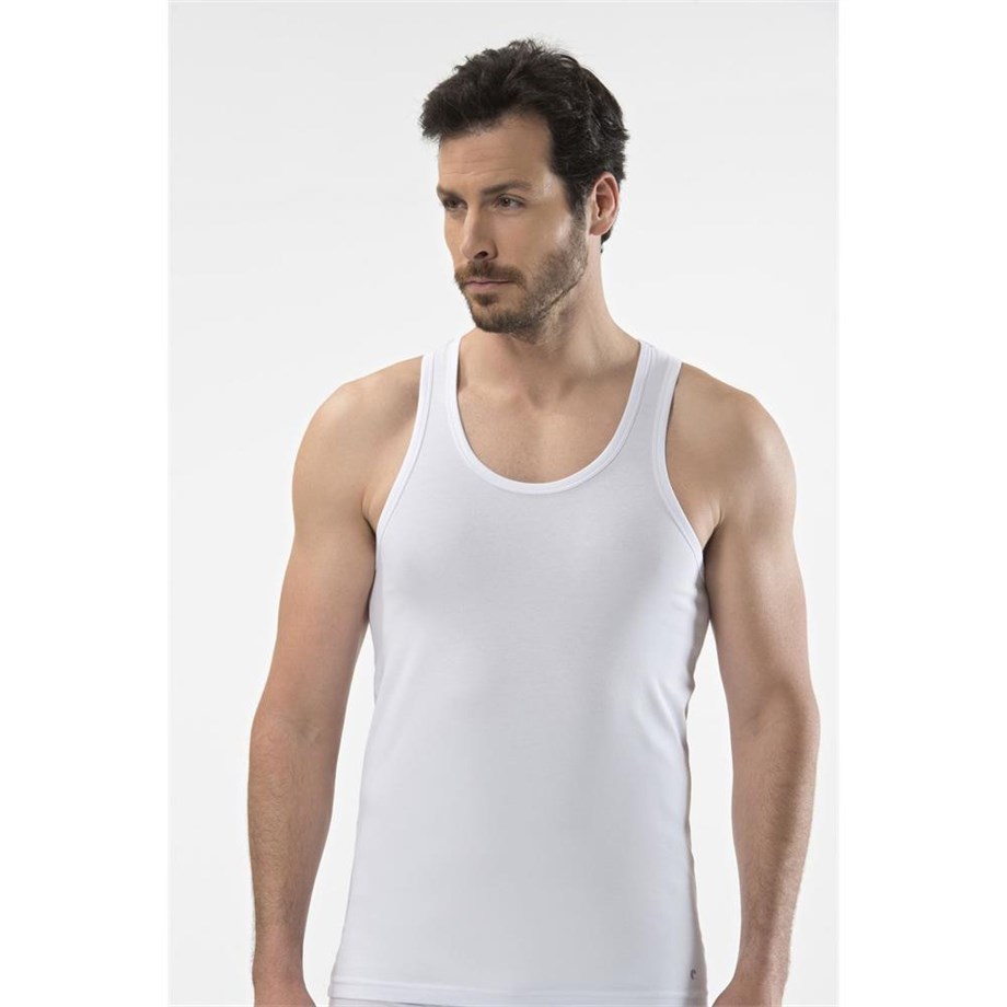 Cacharel 1302 Spor Erkek Atlet - Beyaz