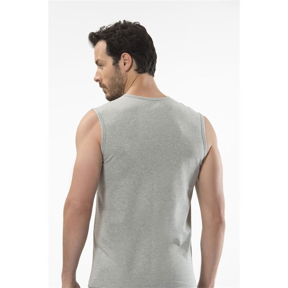 Cacharel 1303 Spor Erkek Bisiklet Yaka - Gri Melanj