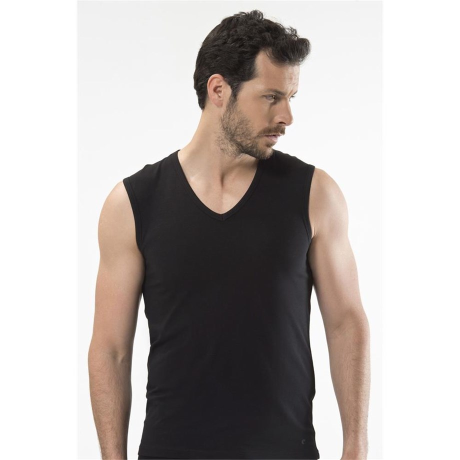 Cacharel 1304 Spor Erkek V Yaka - Siyah