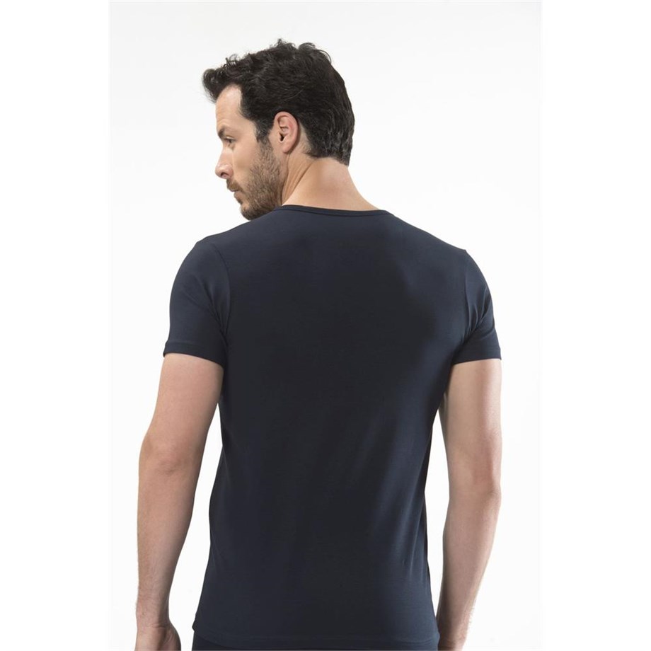 Cacharel 1306 V Yaka Kısa Kollu Erkek T-Shirt - Lacivert