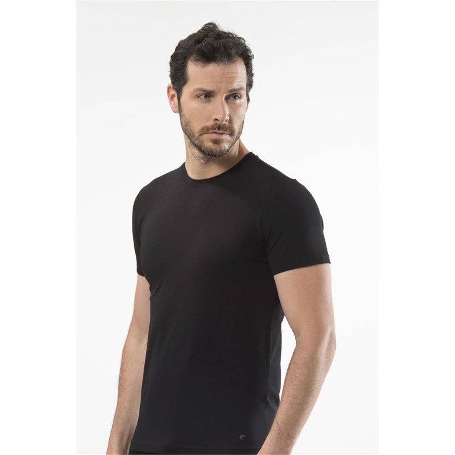 Cacharel 1307 O Yaka Kısa Kollu Erkek T-Shirt - Siyah