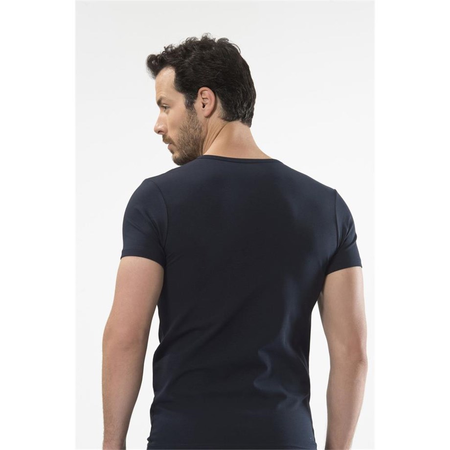 Cacharel 1308 Düğmeli Kısa Kollu Erkek T-Shirt - Lacivert
