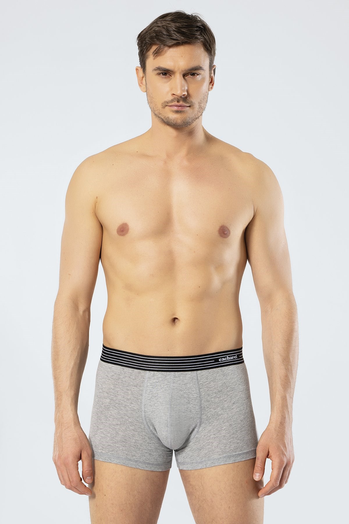Cacharel 1320 Üçlü Boxer - Beyaz/Siyah/Gri Melanj