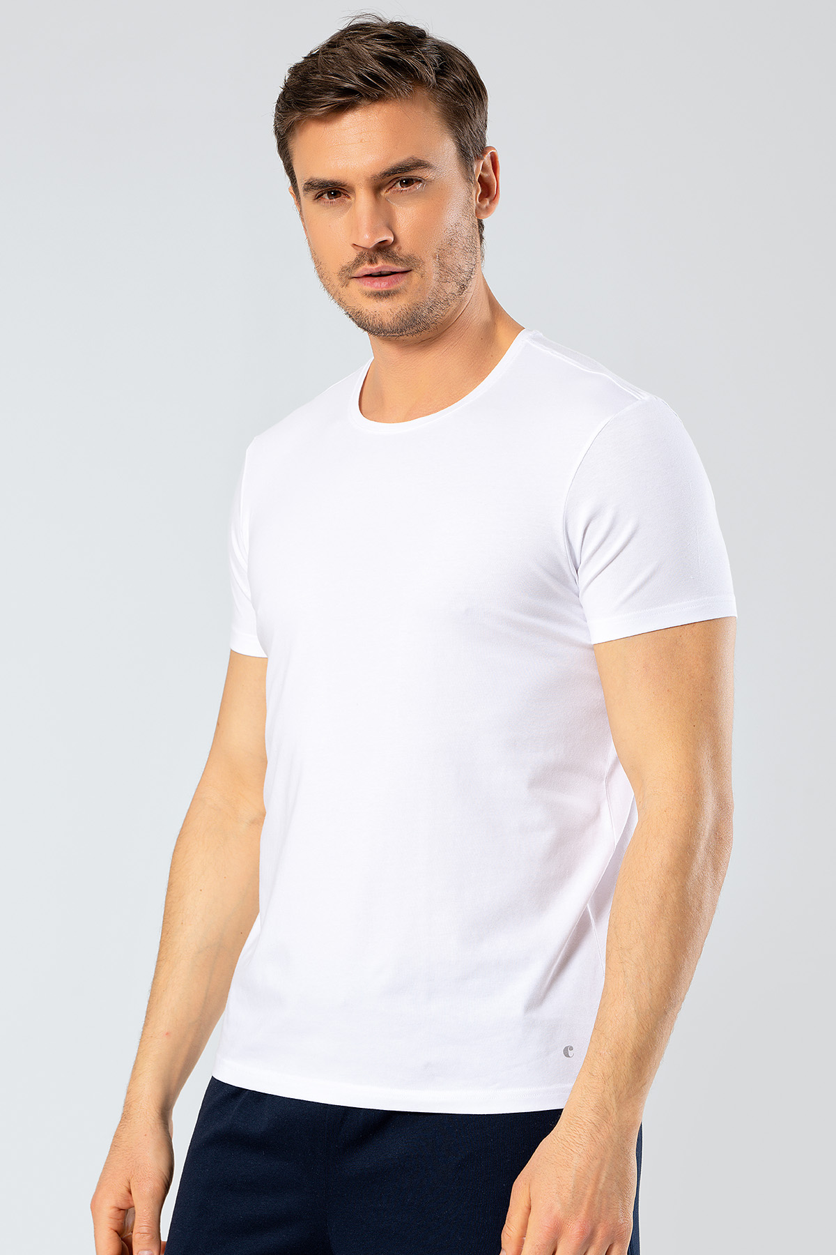 Cacharel 1331 O Yaka Kısa Kollu Erkek T-Shirt - Beyaz