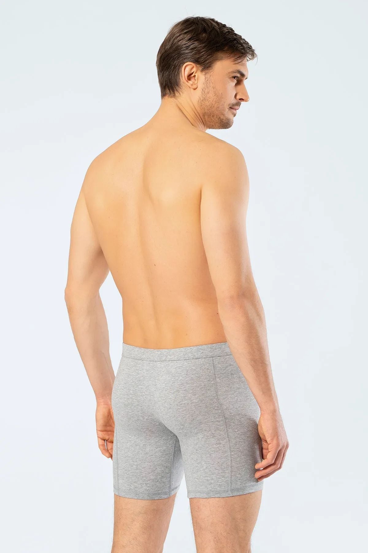 Cacharel 1336 Erkek Bel Bantlı Likralı Uzun Paçalı Boxer-Gri