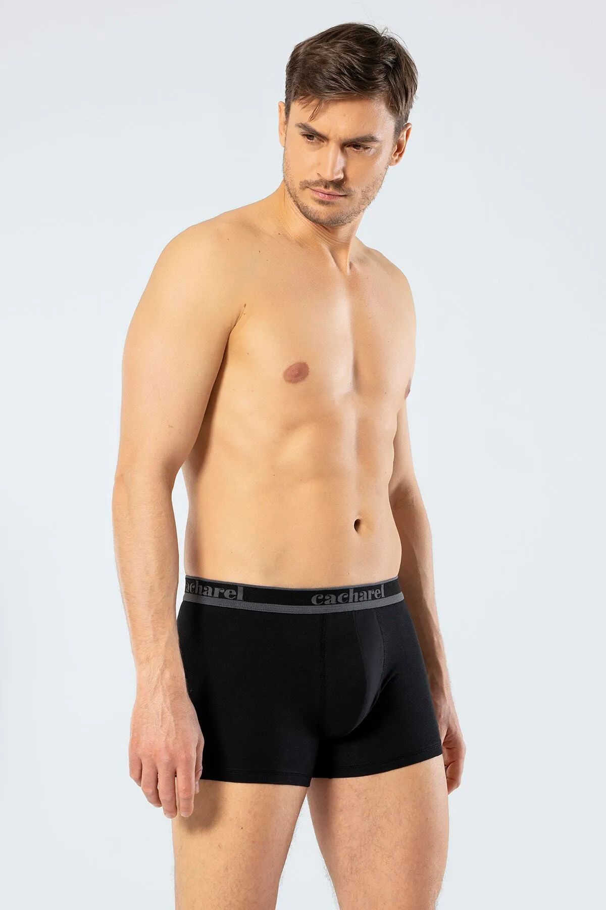 Cacharel 1337 Erkek 3lü Likralı Boxer-Beyaz&Siyah&Gri