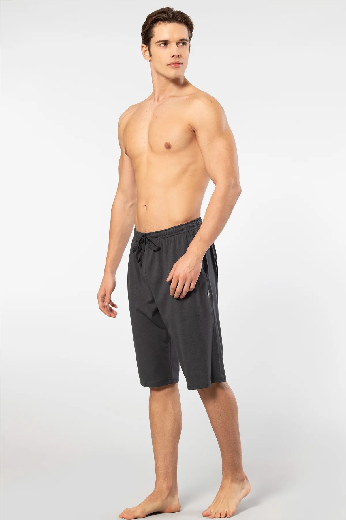 Cacharel 2172 Erkek Modal Tek Bermuda Pijama Altı-Antrasit