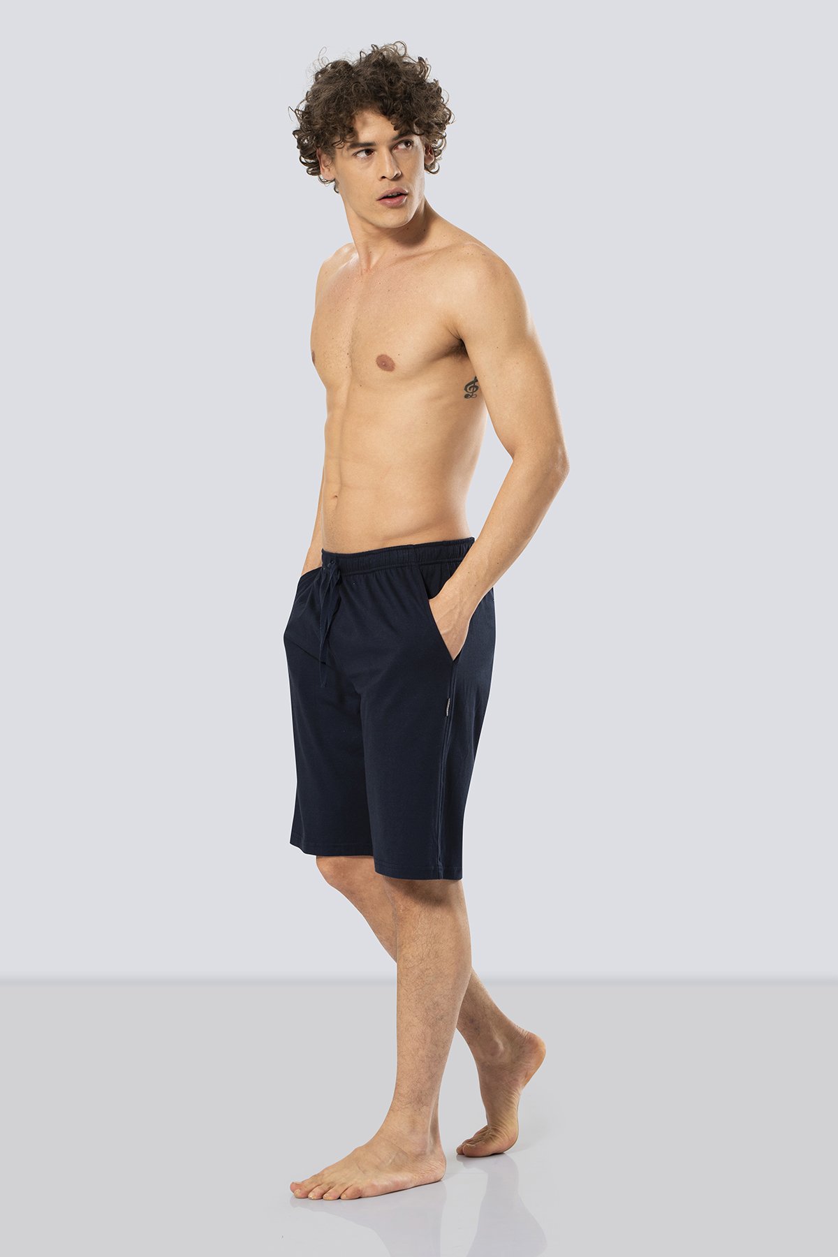 Cacharel 2172 Modal Erkek Bermuda Tek Alt  - Lacivert