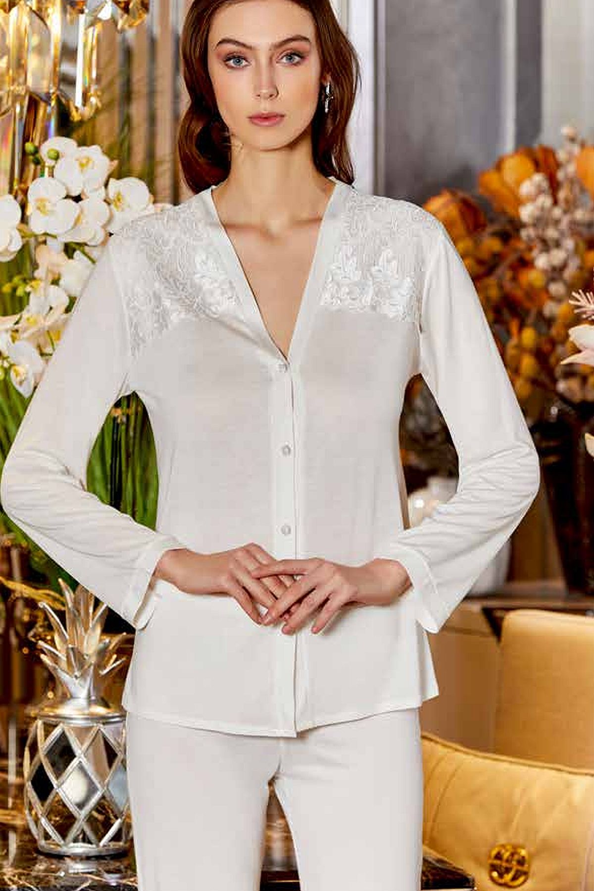 Çeyizlik Dantelli Penye 6lı Set