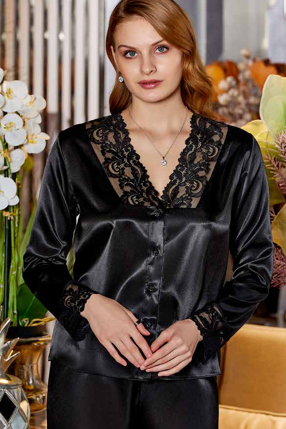 Çeyizlik Dantelli Saten 6lı Set