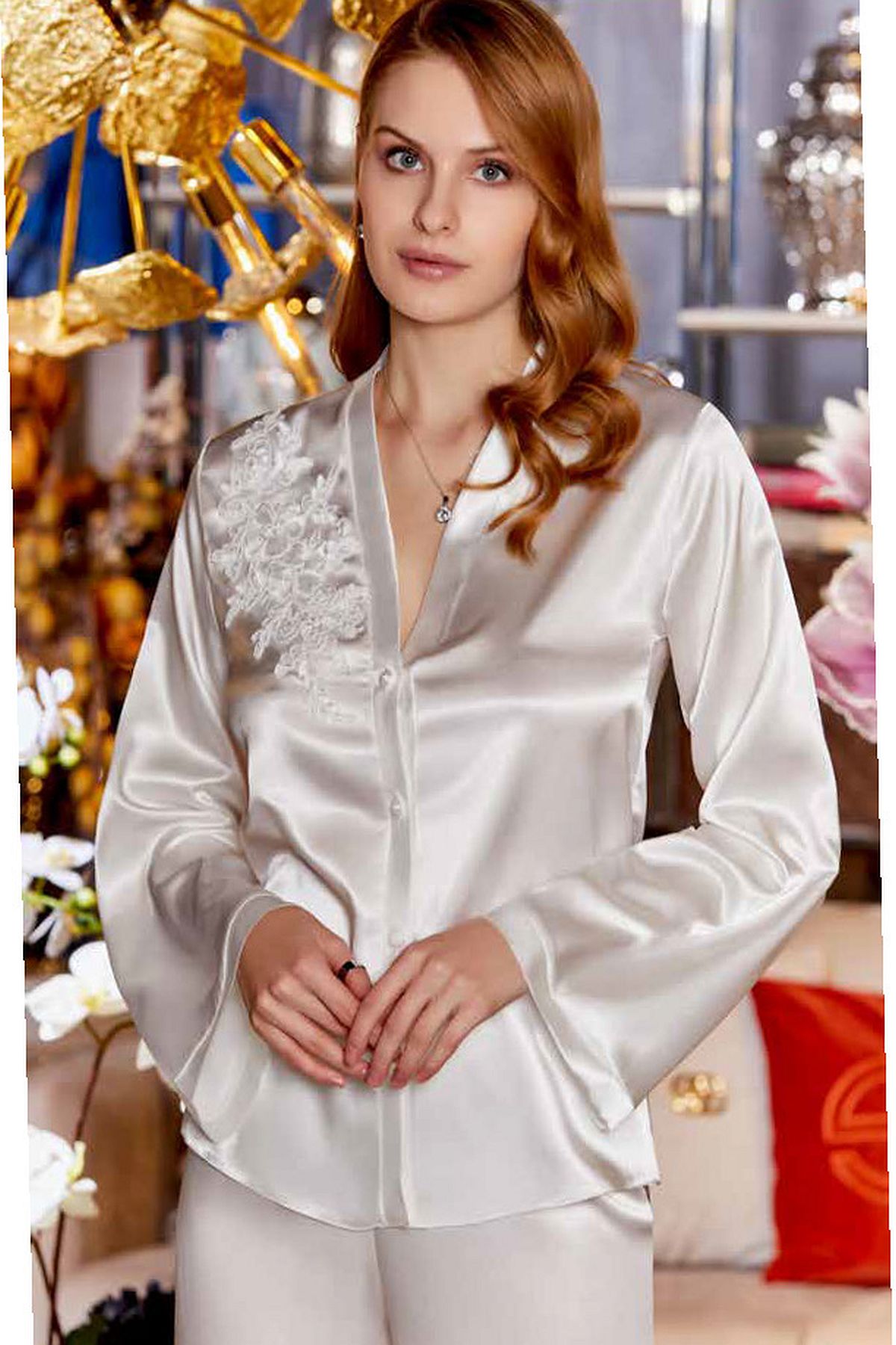 Çeyizlik Dantelli Saten 6lı Set