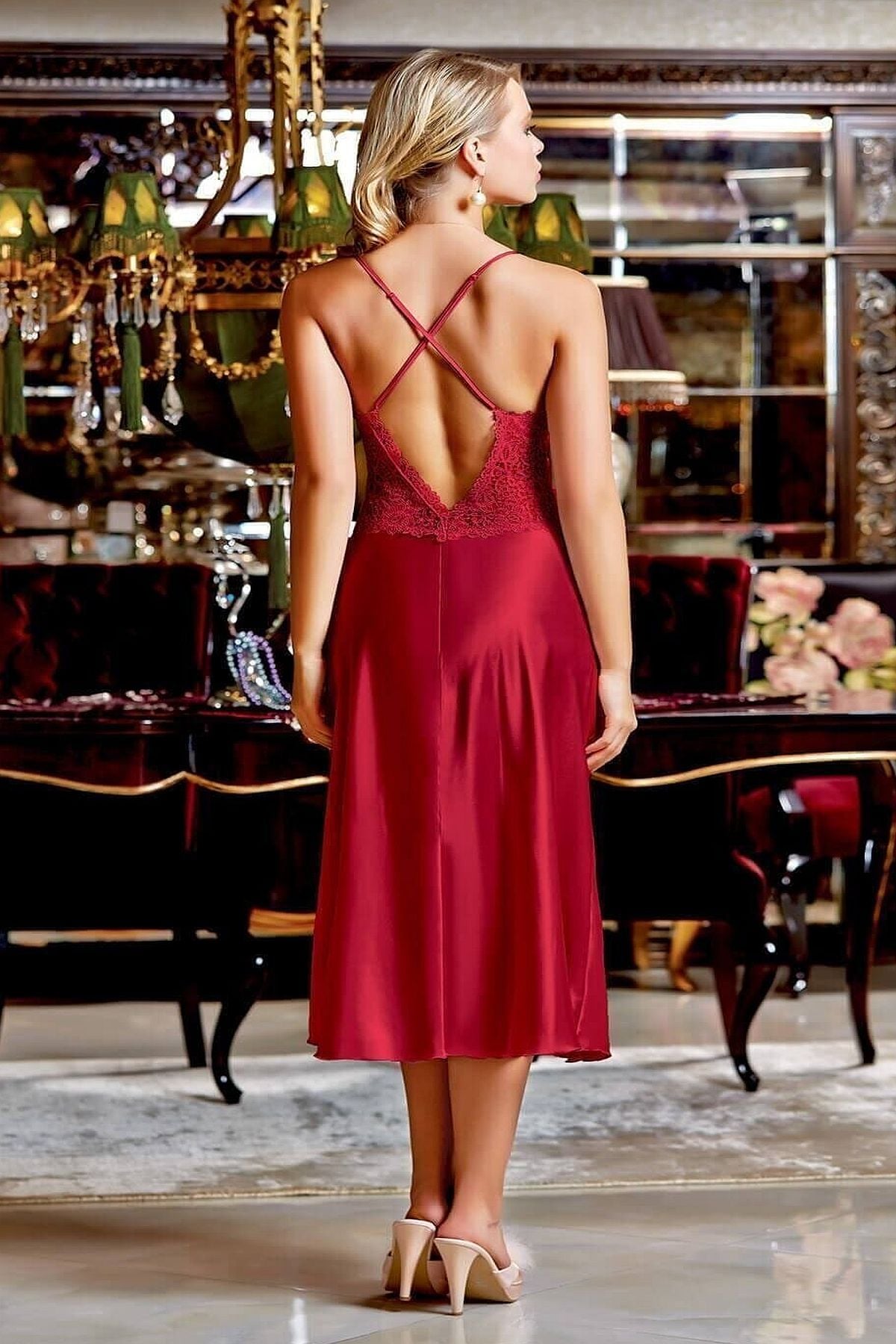 Çeyizlik Dantelli Saten 6lı Set