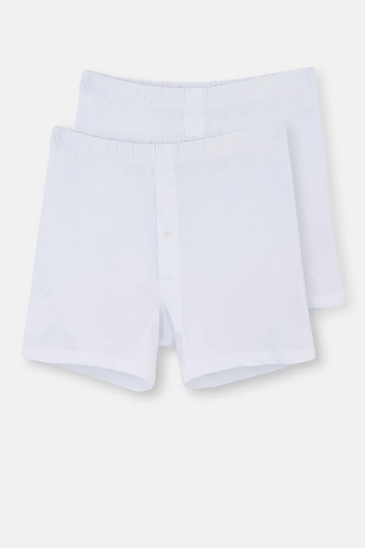 Dagi 1220 Erkek 2li %100 Pamuk Penye Boxer-Beyaz