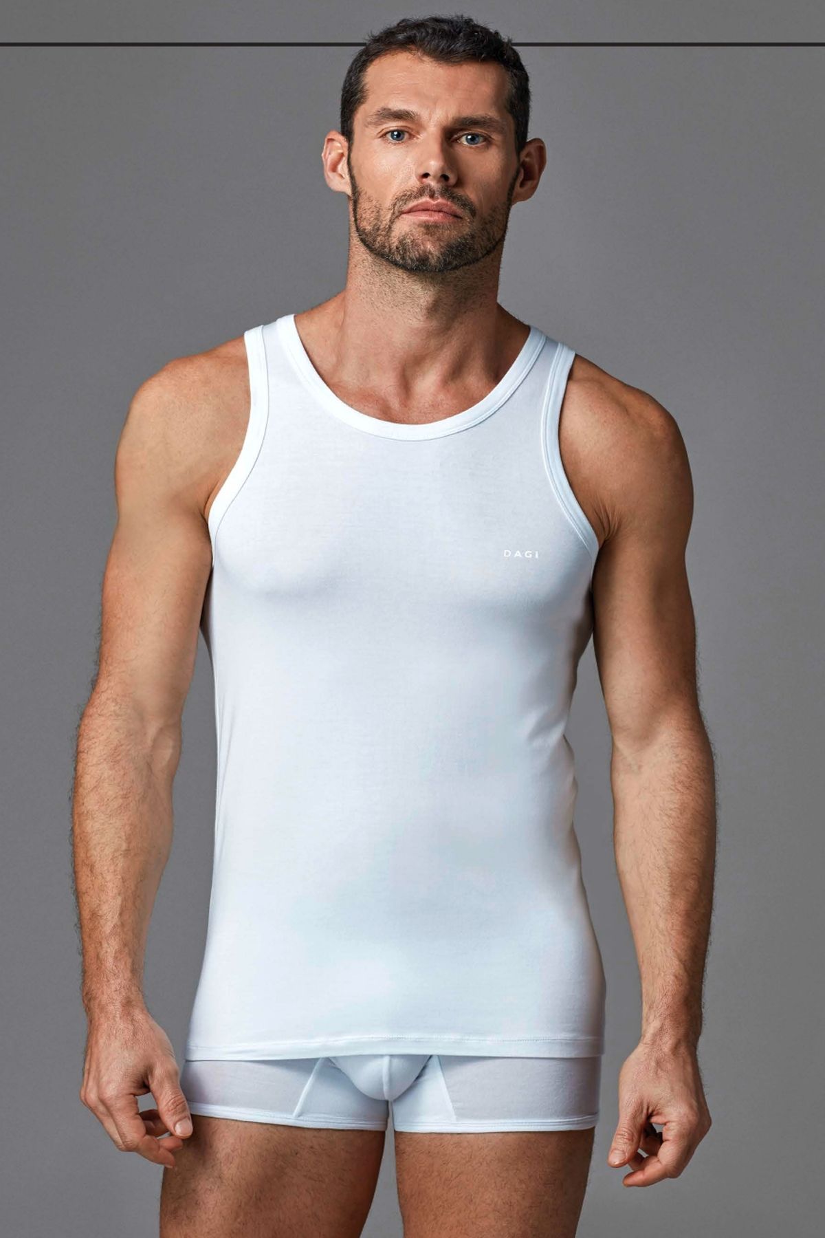 Dagi 4000 Erkek Kalın Askılı U Yaka Mikro Modal Atlet-Beyaz
