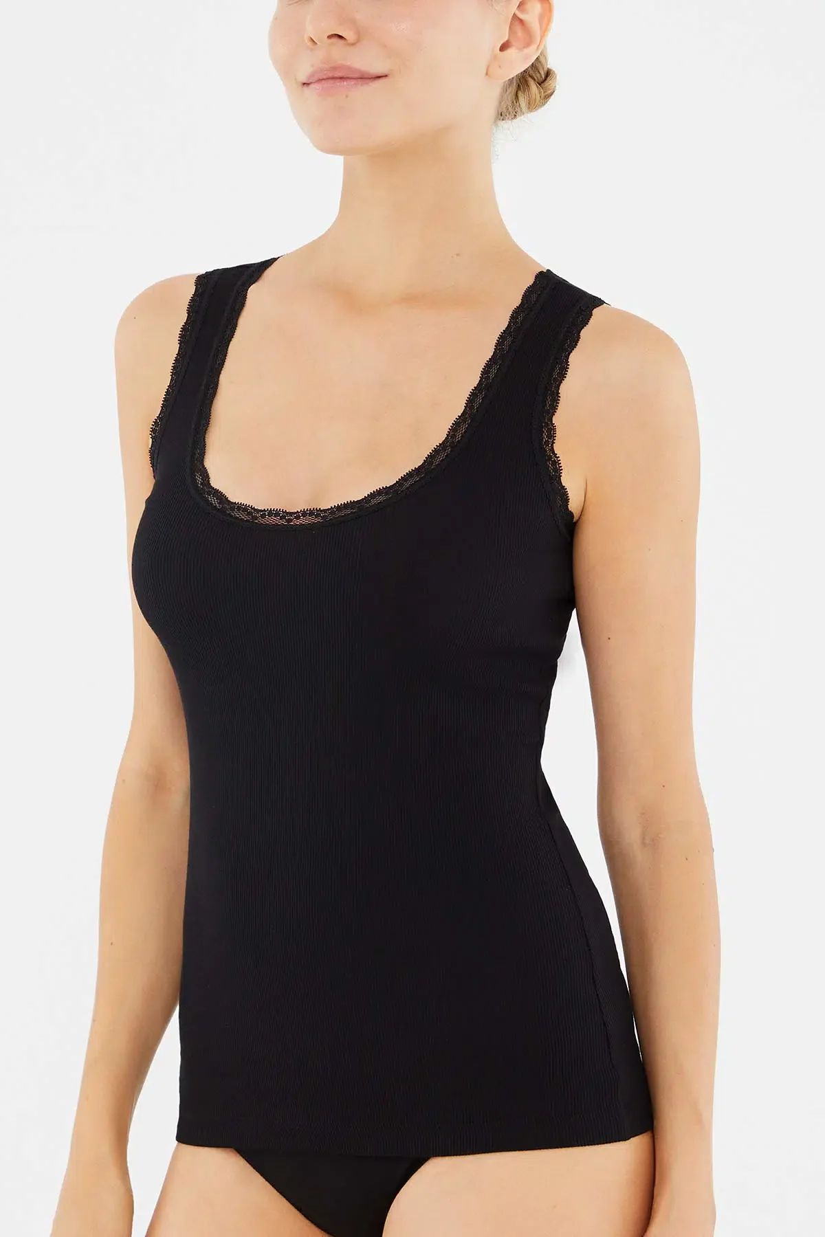 Dagi 5010 Kadın 2li Kalın Askılı Kaşkorse-Siyah