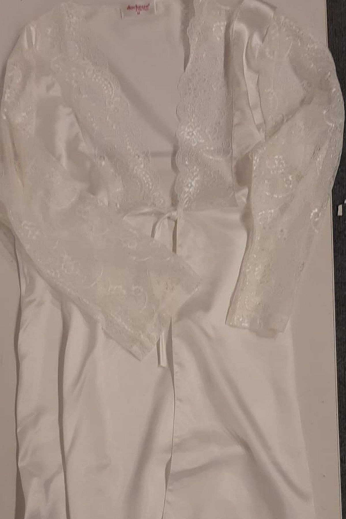 Duchesse 137 Çeyizlik Dantelli Saten 6lı Set -Ekru