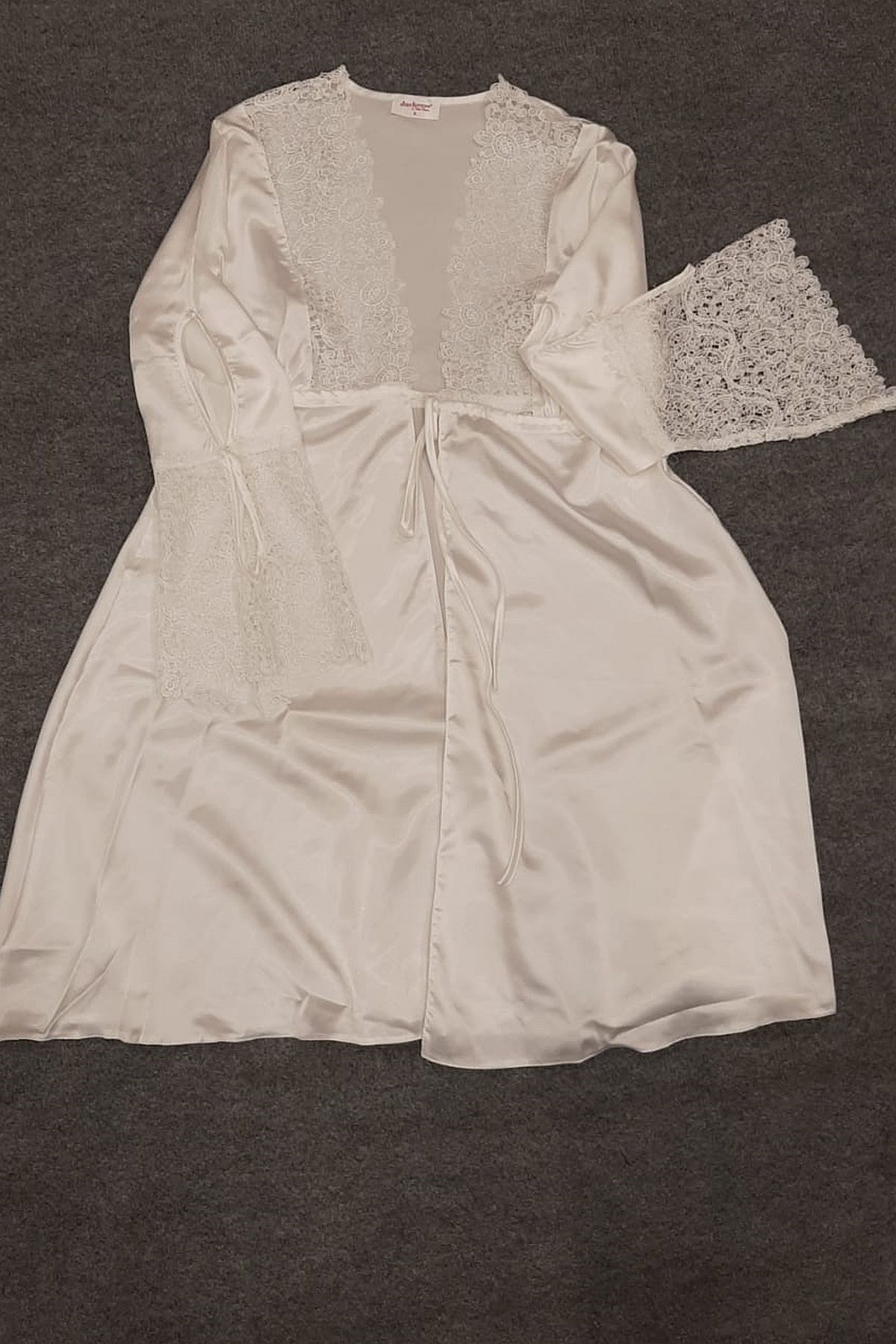 Duchesse 7625 Çeyizlik Dantelli Saten 6lı Set -Ekru