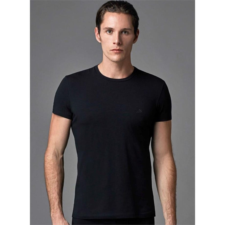 Eros ERS004 Compact O Yaka Erkek T-Shirt (İkili Paket) - Siyah