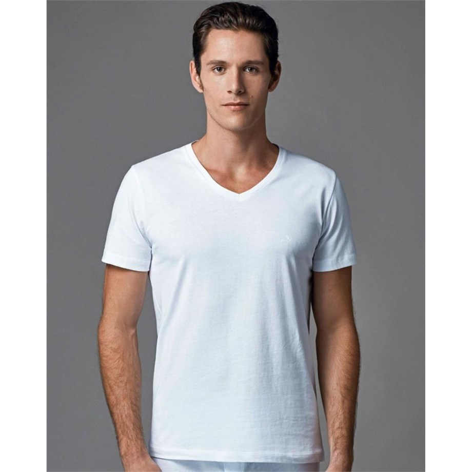 Eros ERS039 Erkek V Yaka T-Shirt Atlet (İkili Paket) - BeyazAtletlerEROS