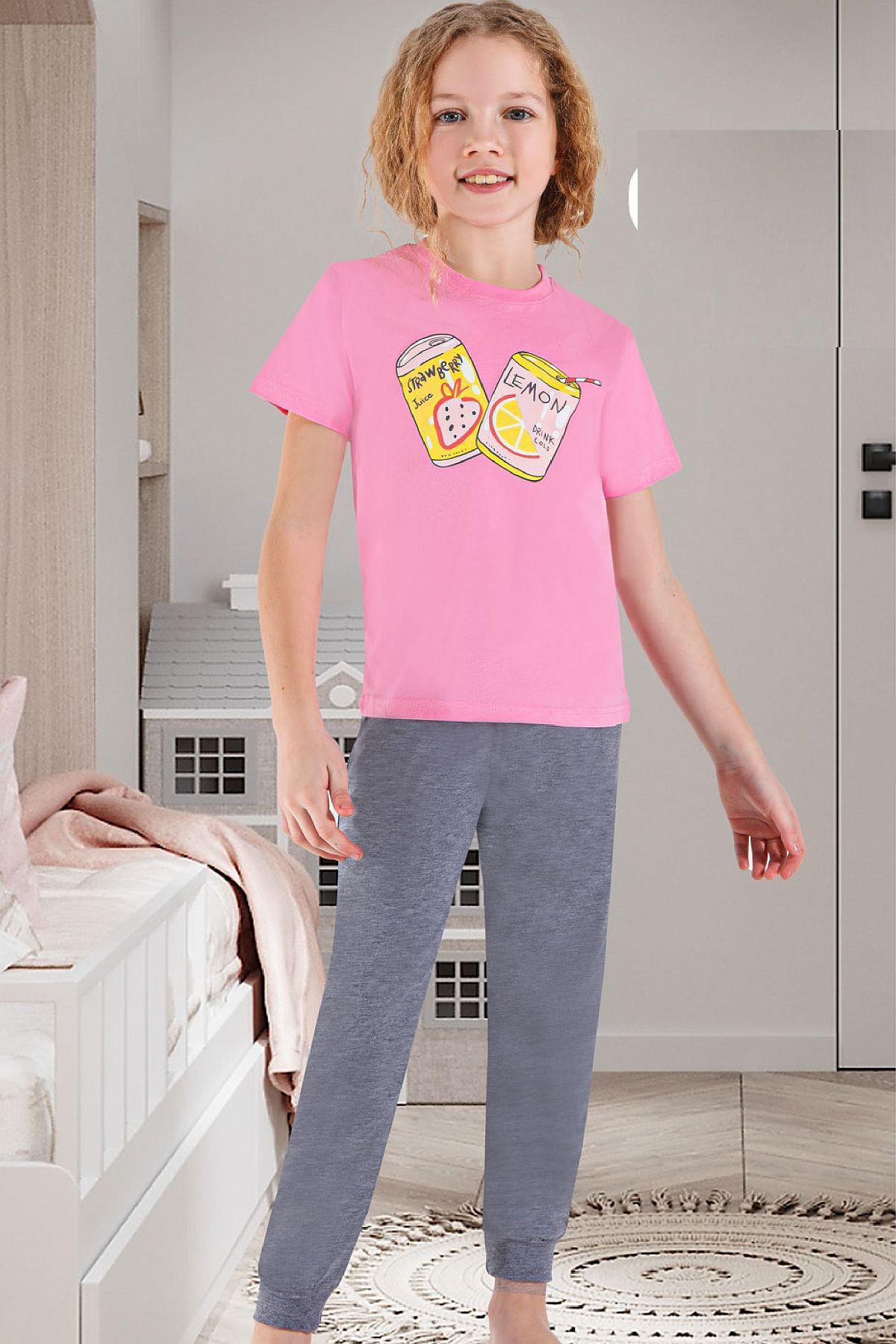 Uyku GiyimErsoy 742GK Kız Çocuk Garson Boy Kısa Kollu Pijama Takımı-Pembe | Pijamapazari.comErsoy 742GK Kız Çocuk Garson Boy Kısa Kollu Pijama Takımı-Pembe