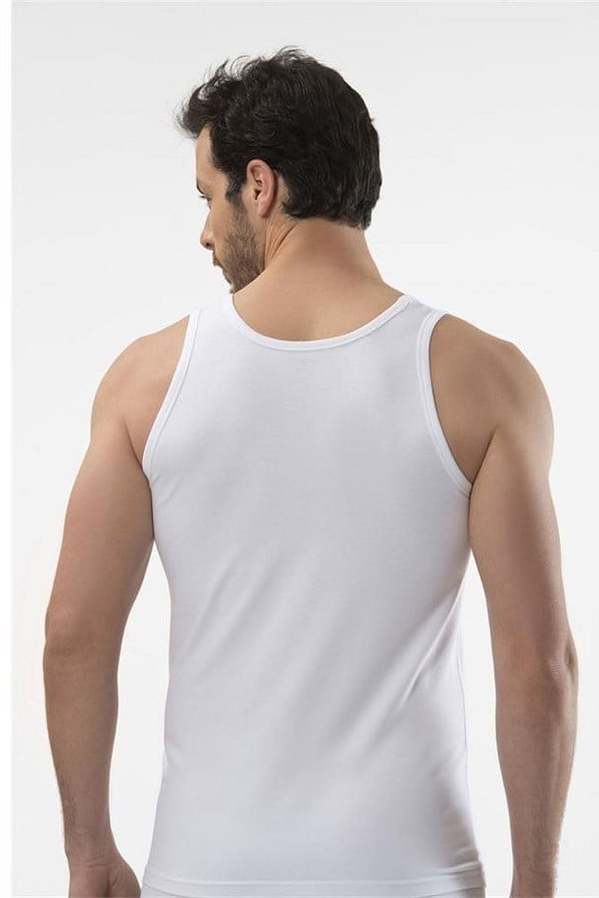 Faal 131x6 Erkek 6lı Penye Ribana Askılı Atlet-Beyaz