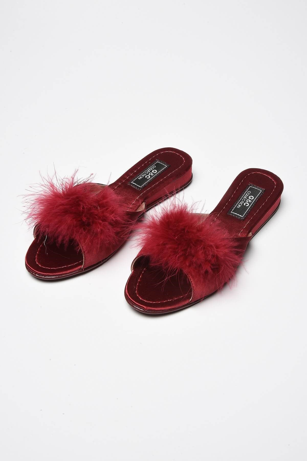 GC 180 Kadin Ev Terliği - Bordo