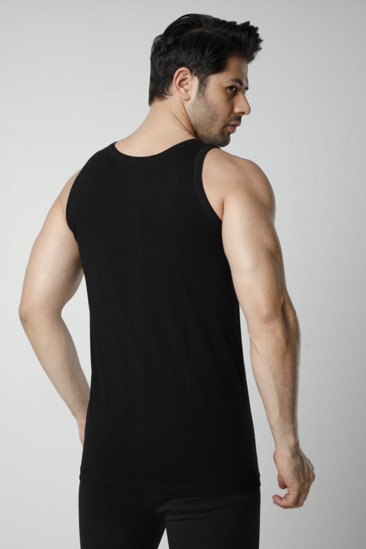 HMD 600 %100 Pamuklu Suprem Askılı Erkek Atlet - Siyah