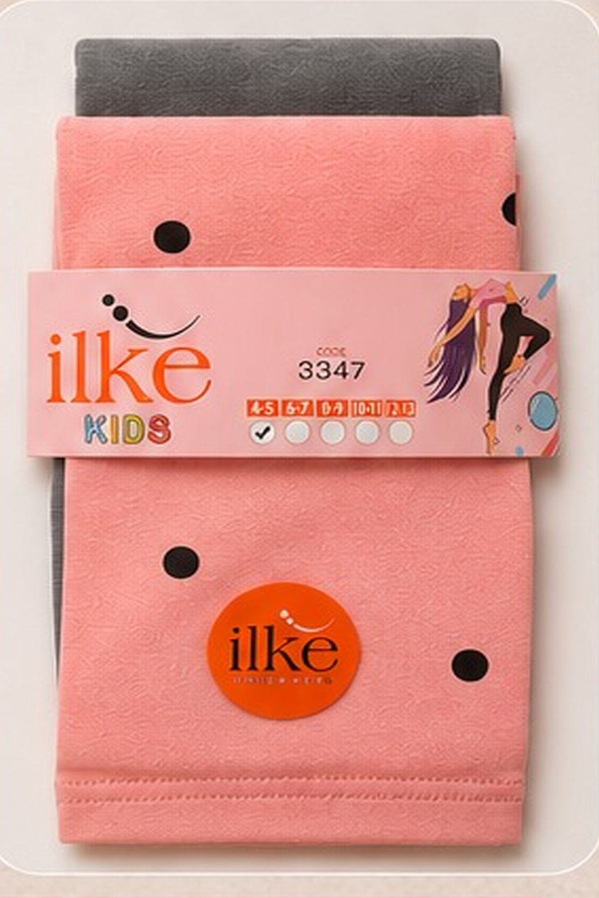 İlke 3347 Kız Çocuk 2li Tayt-Puantiyeli