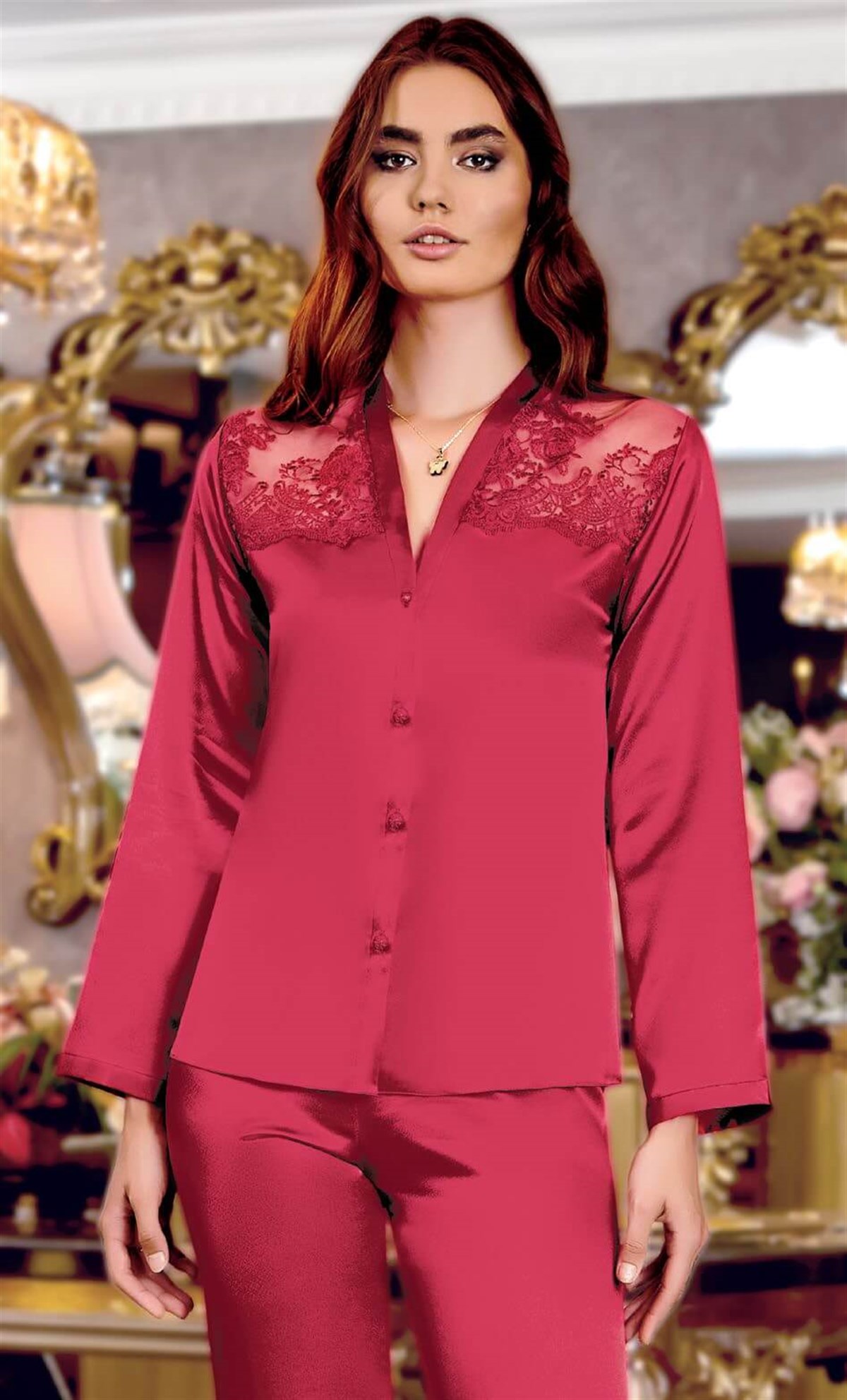 Jeremi 215 Çeyizlik Saten 6lı Set-Bordo