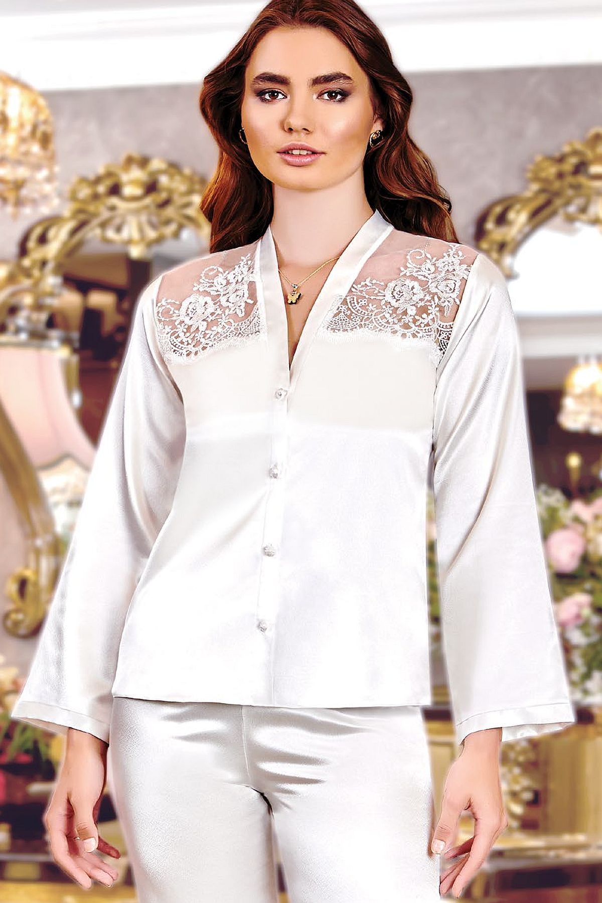 Jeremi 215 Çeyizlik Saten 6lı Set-Ekru