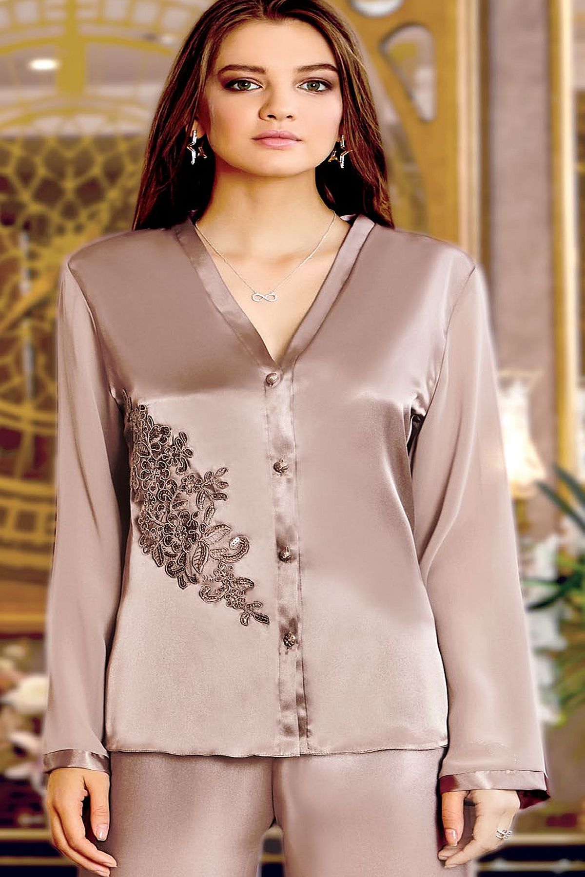 Jeremi 235 Çeyizlik Saten 6lı Set-Vizon