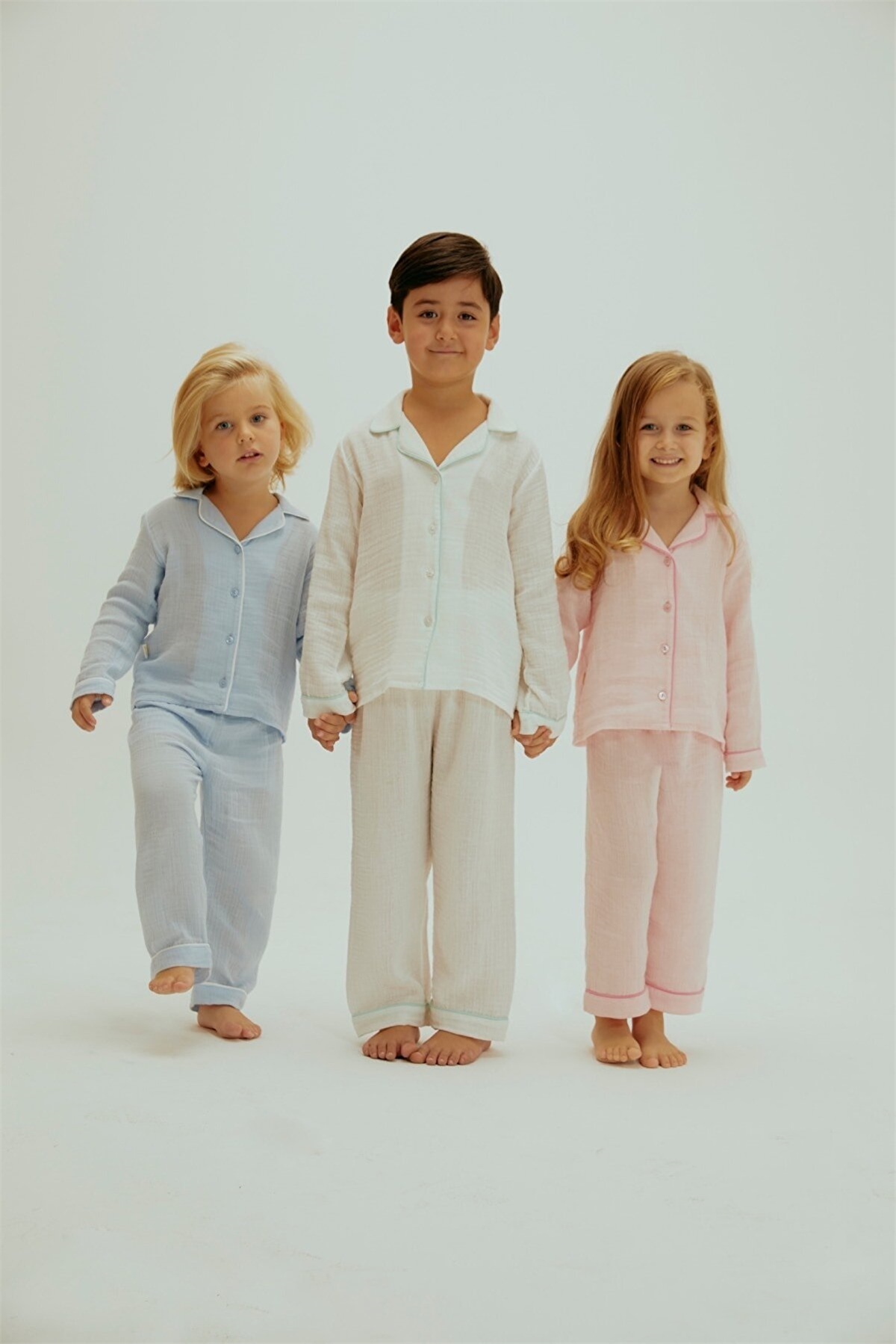 Kız Çocuk Organik Pamuk Müslin Pijama Takımı