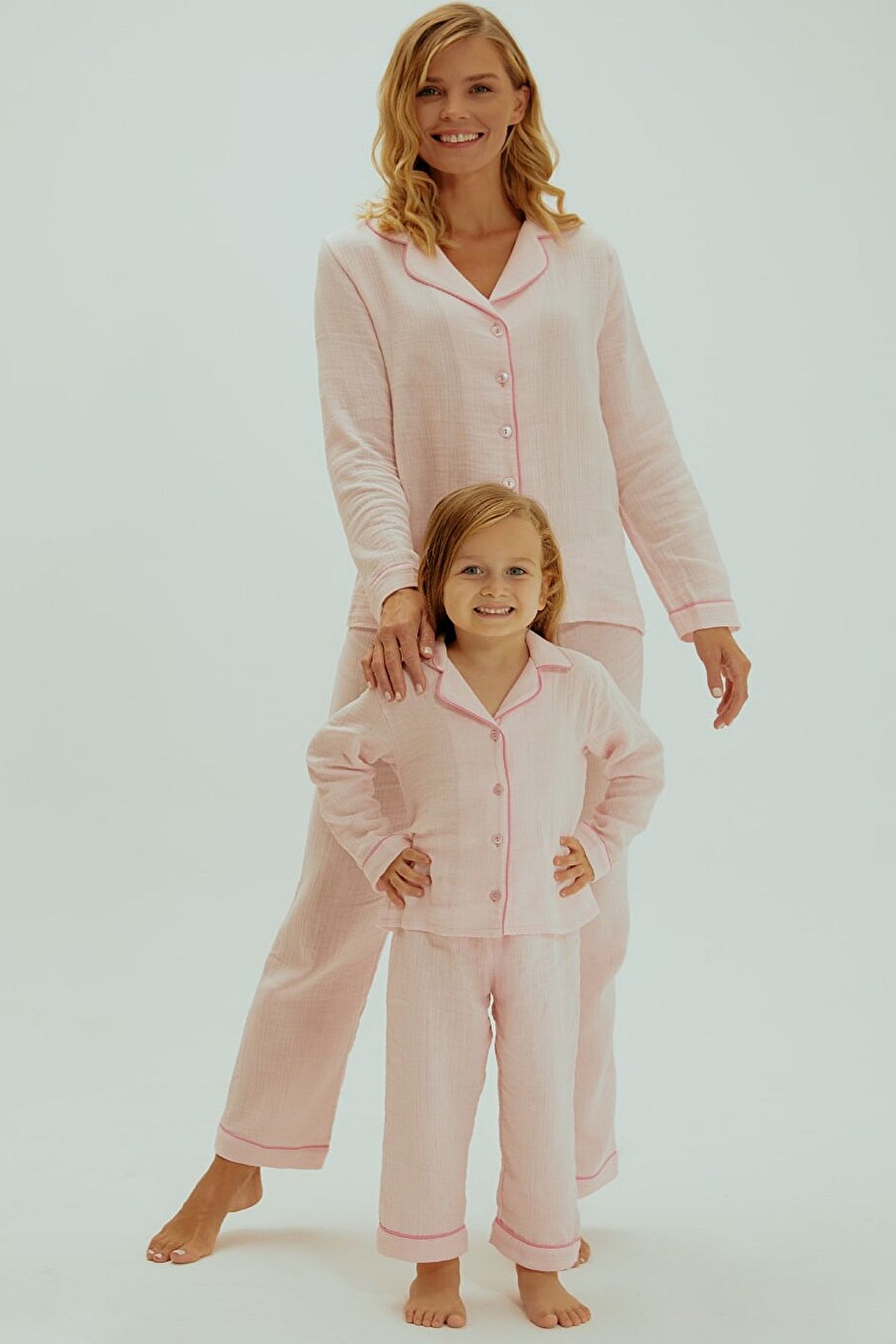 Kız Çocuk Organik Pamuk Müslin Pijama Takımı