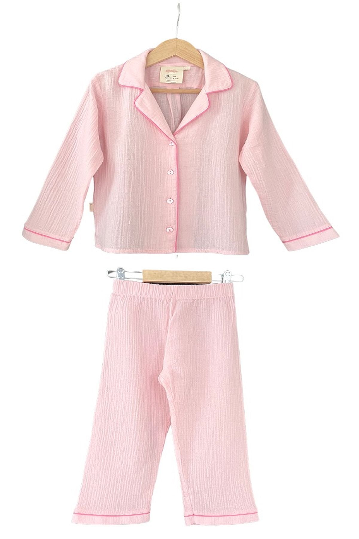 Kız Çocuk Organik Pamuk Müslin Pijama Takımı